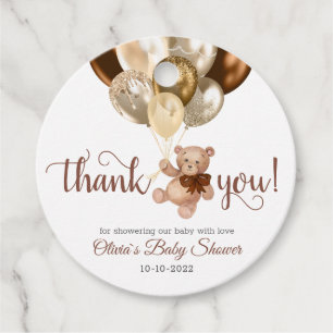 Etiquetas Para Recuerdos Teddy Bear Gracias Baby Shower Favor Gift Tags