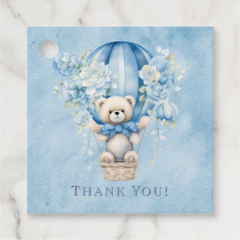 Etiquetas Para Recuerdos Teddy Bear Hot Air Balloon Boy Baby Shower Gracias