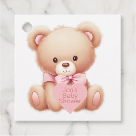 Etiquetas Para Recuerdos Teddy Bear Pink