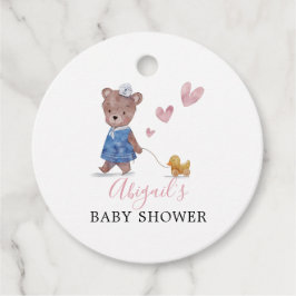 Etiquetas Para Recuerdos Teddy Bear Pink Baby Shower
