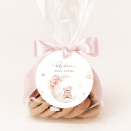 Etiquetas Para Recuerdos Teddy Bear Sobre El Baby Shower Neutral De La Luna