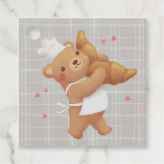 Etiquetas Para Recuerdos Teddy el panadero con croissant