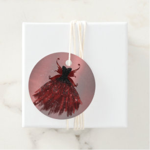 Etiquetas Para Recuerdos Tejido gótico Crimson Gown Oveja Roja Radiante P
