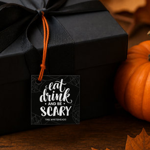 Etiquetas Para Recuerdos Telaraña de Halloween