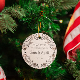 Etiquetas Para Recuerdos Tema Boda floral marrón