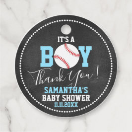 Etiquetas Para Recuerdos Tema de BASEBALL Baby Shower Chalkboard Blue Boy