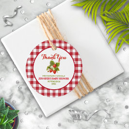 Etiquetas Para Recuerdos Tema de fresa Baby Shower Gracias