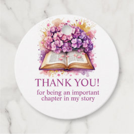 Etiquetas Para Recuerdos Tema de libro de Hortensias