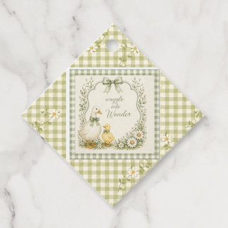 Etiquetas Para Recuerdos Tema de pato floral verde salvia editable vintage
