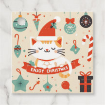 Temporada de Navidades Cute Cat Enjoy