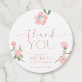 Etiquetas Para Recuerdos Tendido de boda floral de melocotón elegante