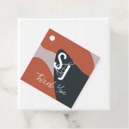 Etiquetas Para Recuerdos Terracota Orgánica Azul Geo Gracias Boda