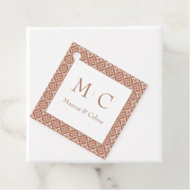 Etiquetas Para Recuerdos Terracota quemada Naranja Toscana Villa Boda