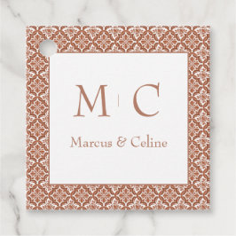 Etiquetas Para Recuerdos Terracota quemada Naranja Toscana Villa Boda