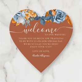 Etiquetas Para Recuerdos Terracotta Azul Óxido Eucalipto Bienvenida Boda