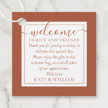 Terracotta Boda Bienvenida Regalo Bolsa de la cest