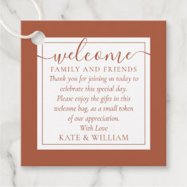 Etiquetas Para Recuerdos Terracotta Boda Bienvenida Regalo Bolsa de la cest