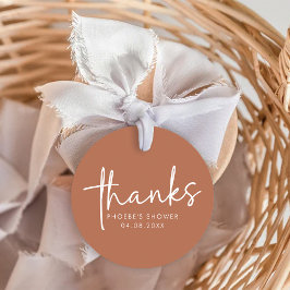 Etiquetas Para Recuerdos Terracotta Minimalista Letra Bodas de Shower