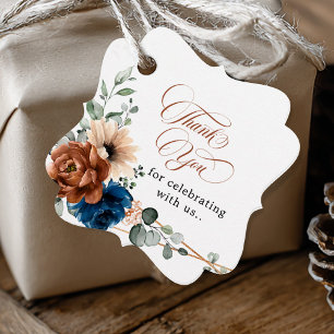 Etiquetas Para Recuerdos Terracotta Navy Blue Greenerenery Boda Gracias