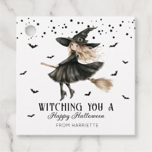 Etiquetas Para Recuerdos Testigo Una feliz Bruja de Halloween