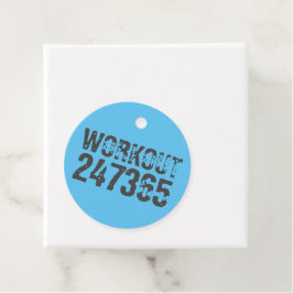 Etiquetas Para Recuerdos Texto desgastado y raspado Workout 247365 azul