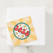 Texto y estrellas groovy retro chubby de 2025