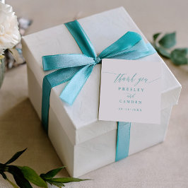 Etiquetas Para Recuerdos Thank You Aqua Romantic Wedding Favor Tags