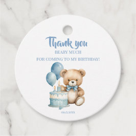 Etiquetas Para Recuerdos Thank You Beary Much First Birthday Watercolor