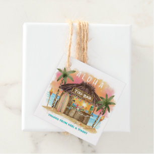 Etiquetas Para Recuerdos Tiki Beach Bar   Favor de puesta de sol tropical d