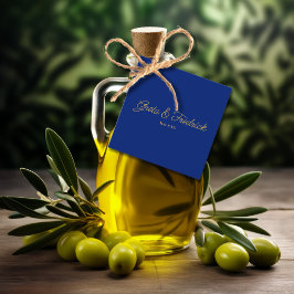 Etiquetas Para Recuerdos Timeless Royal Blue and Gold Wedding