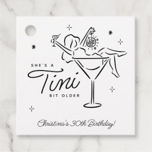 Etiquetas Para Recuerdos Tini Bit Older Whimsical Martini Cumpleaños