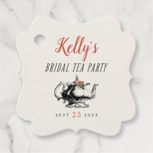 Etiquetas Para Recuerdos Tipografía de época Bridal Shower Tea Party Favor