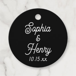 Etiquetas Para Recuerdos Tipografía de escritura elegante boda Blanco y neg