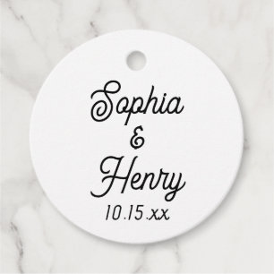 Etiquetas Para Recuerdos Tipografía de escritura elegante boda Blanco y neg