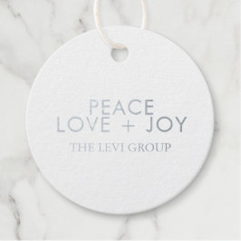 Etiquetas Para Recuerdos Tipografía de Paz Amor Alegría Navidad Círculo Pla