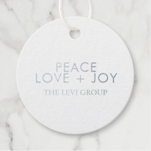 Etiquetas Para Recuerdos Tipografía de Paz Amor Alegría Navidad Círculo Pla