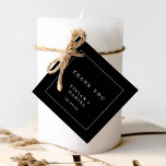 Etiquetas Para Recuerdos Tipografía minimalista | Negro oscuro Gracias<br><div class="desc">Esta tipografía minimalista negro oscuro agradecimientos las etiquetas de favor son perfectas para un simple boda. El moderno diseño romántico presenta una tipografía clásica en blanco y negro. Personalizable de cualquier color. Mantenga el diseño simple y elegante, tal como está, o lo personaliza añadiendo sus propios gráficos y obras de...</div>