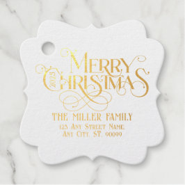 Etiquetas Para Recuerdos Tipografía retro de Feliz Navidad