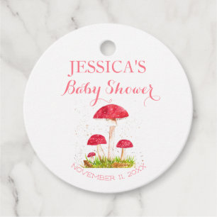 Etiquetas Para Recuerdos Toadstool Mushroom Watercolor Cute Baby Shower