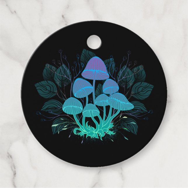 Etiquetas Para Recuerdos Toadstools en Bushes (Anverso)