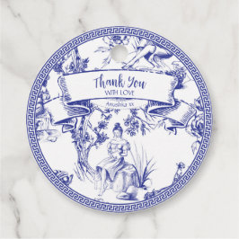 Etiquetas Para Recuerdos Toile azul y blanco