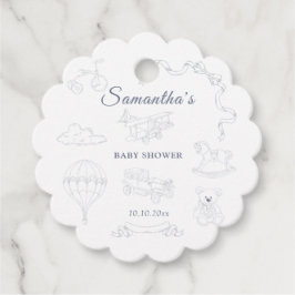 Etiquetas Para Recuerdos Toile de Jouy Nursery Baby Shower