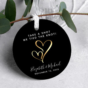 Etiquetas Para Recuerdos Toma Un Disparo Que Amarramos Al Boda De Knot Blac