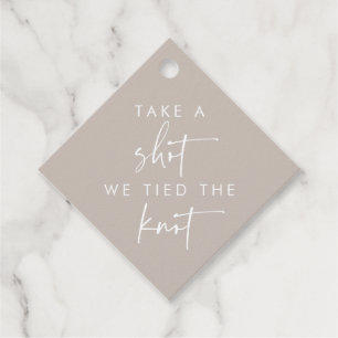 Etiquetas Para Recuerdos Toma Un Disparo Que Amarramos Al Boda De Knot Taup