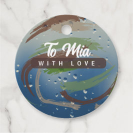 Etiquetas Para Recuerdos Tono de Tierra Rústico Verde, Marrón y Beige Pince