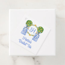 Topiaria de cítrico con chinoiserie en acuarela y 