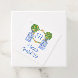 Etiquetas Para Recuerdos Topiaria de cítrico de chinoiserie en acuarela con