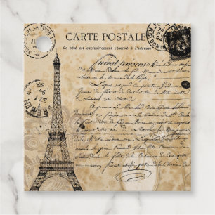 Etiquetas Para Recuerdos Torre Eiffel Vintage de París
