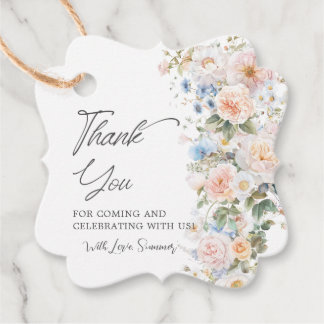 Etiquetas Para Recuerdos Torta Rubor Blanco Azul Floral Lluvia de Bebe Nupc