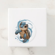 Tortuga Marina Adorable Fiesta de Navidad Acuarela